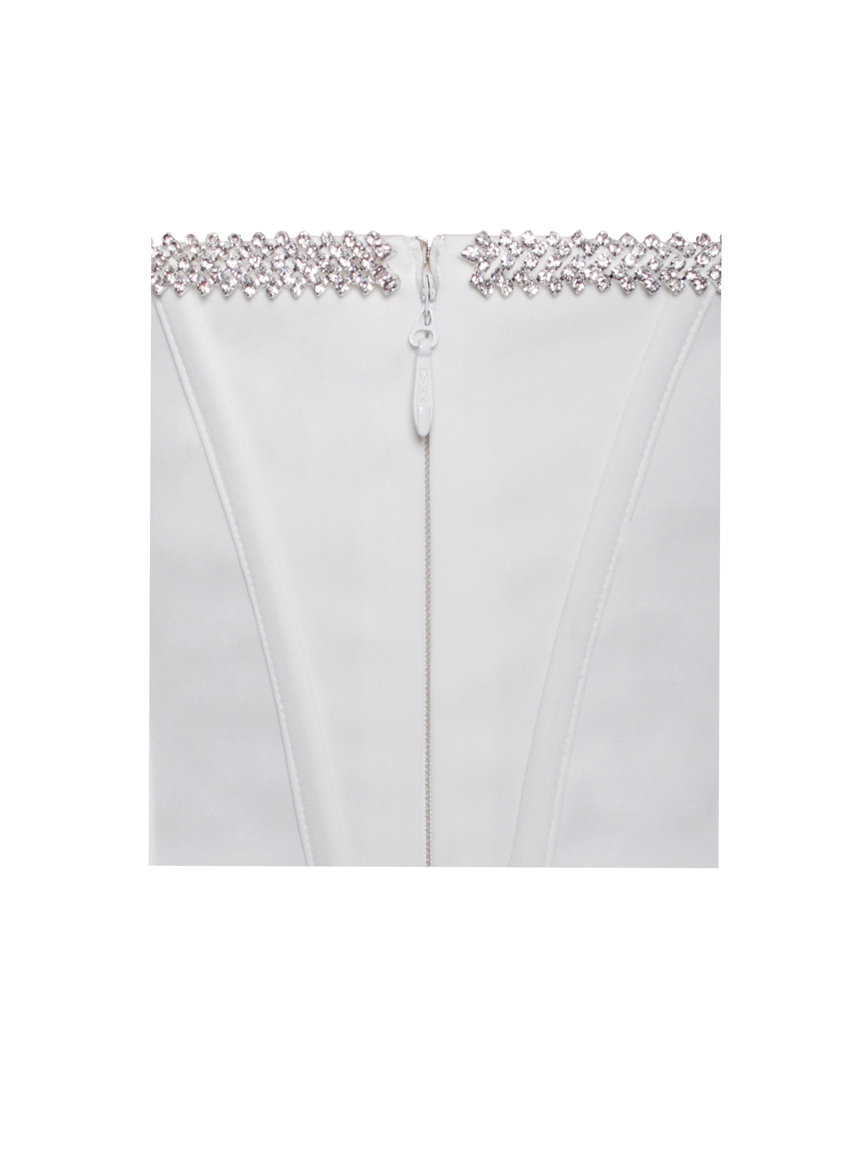 Annika Crystal-Trim Corset Dress | Off-Shoulder Elegance