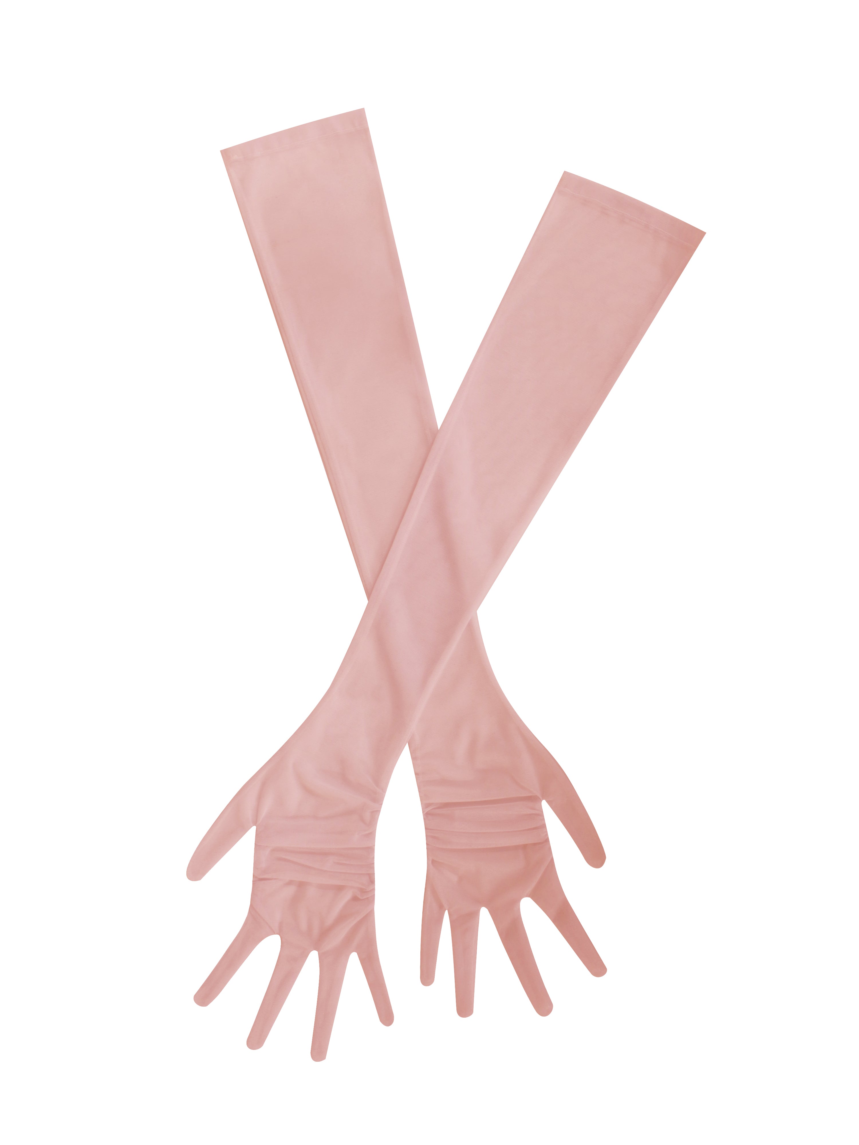Elegant Qira Blush Opera Gloves for Evening Wear